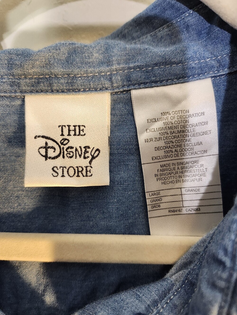 Disney Winnie the Pooh Denim Button-Up Shirt - Blue Vintage - Picture 2 of 9